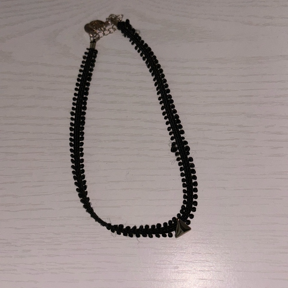 Black Choker with attached gold triangle detail